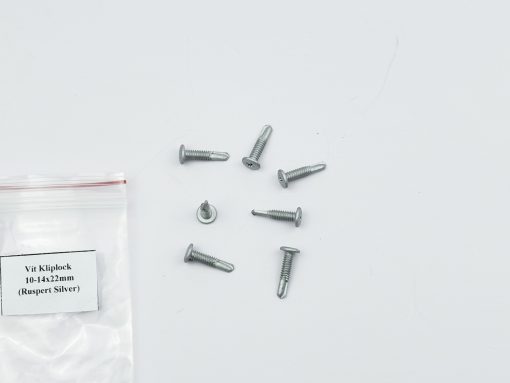 Klip-Lok Screw 10-14x22mm, Ruspert Silver Coated - Image 2