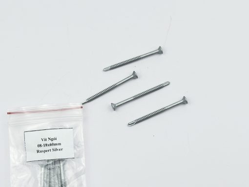 Roof Tile Screw 08-18x60mm, Ruspert Silver Coated - Image 3